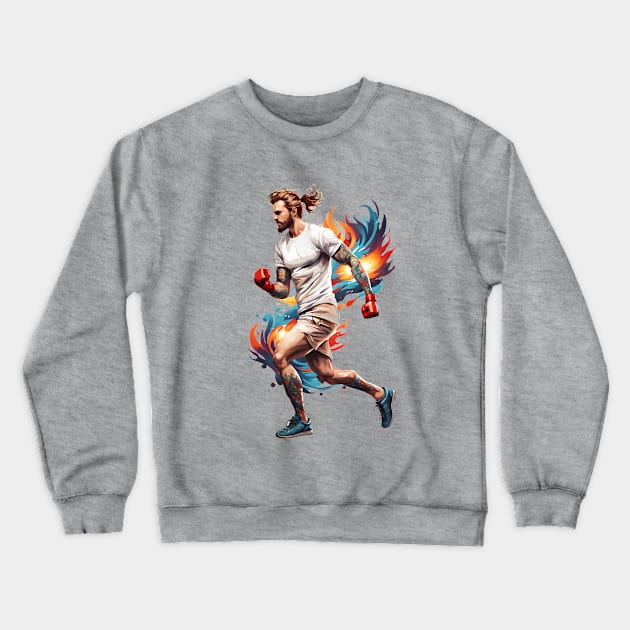 Ephemeral Blaze: The Unbroken Pursuit of Light Crewneck Sweatshirt by AlexBRD